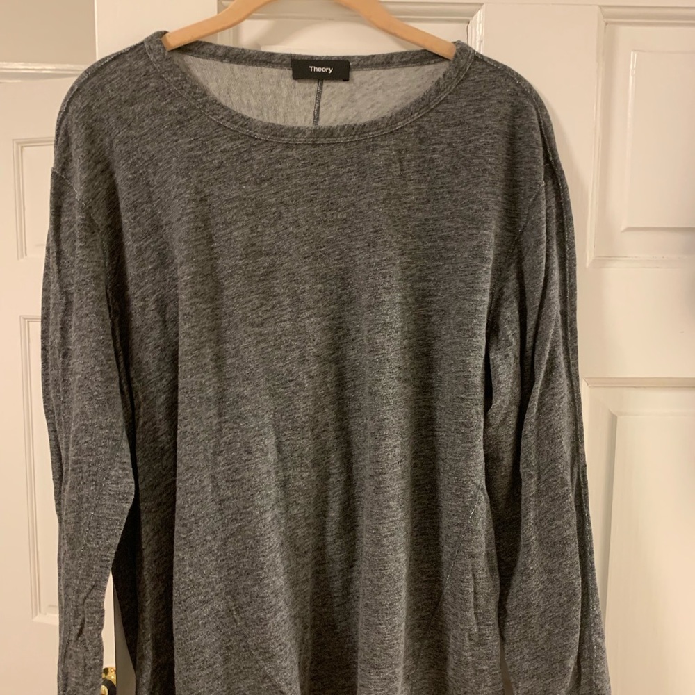 Theory long sleeve gray T shirt -size medium